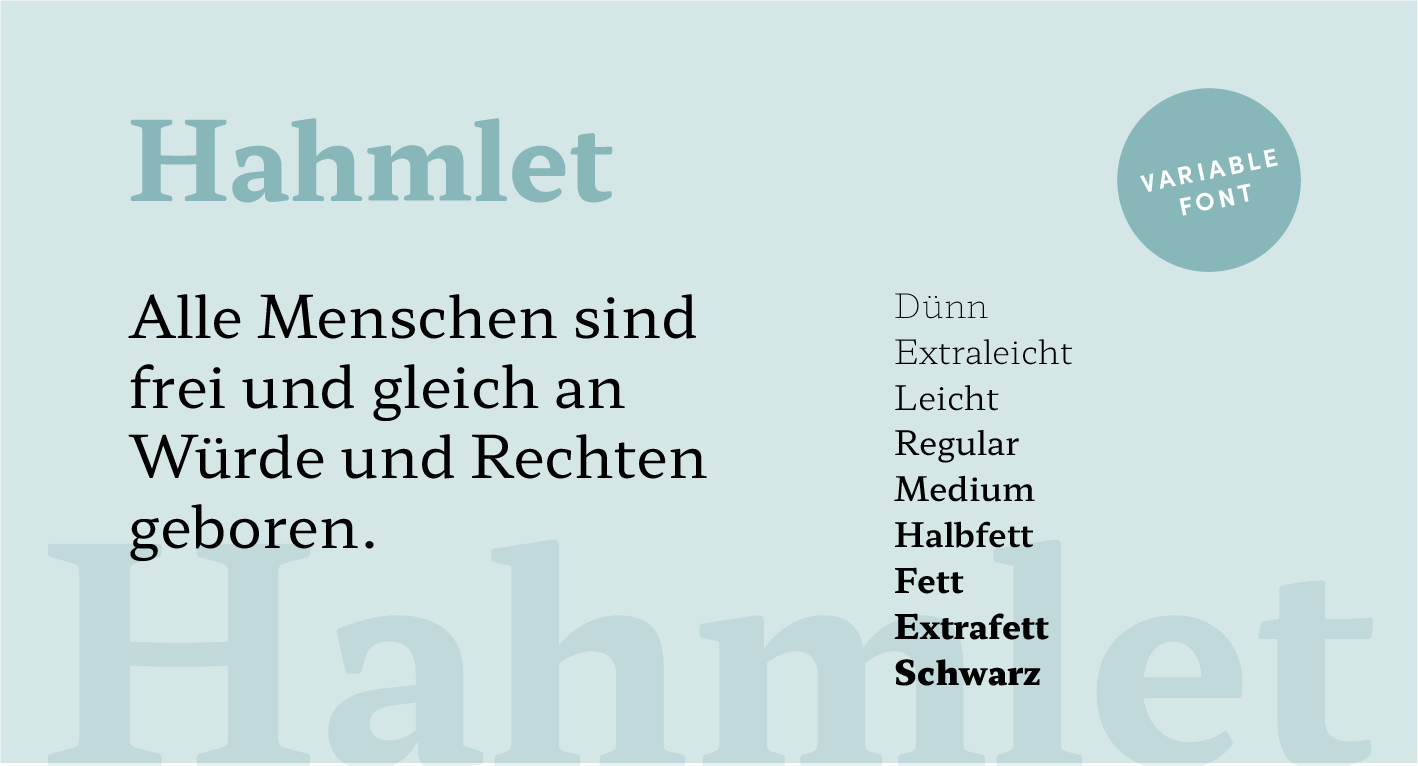 Google Fonts Beispiel Hahmlet
